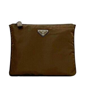 Prada Pouch Brown Tessuto Nylon